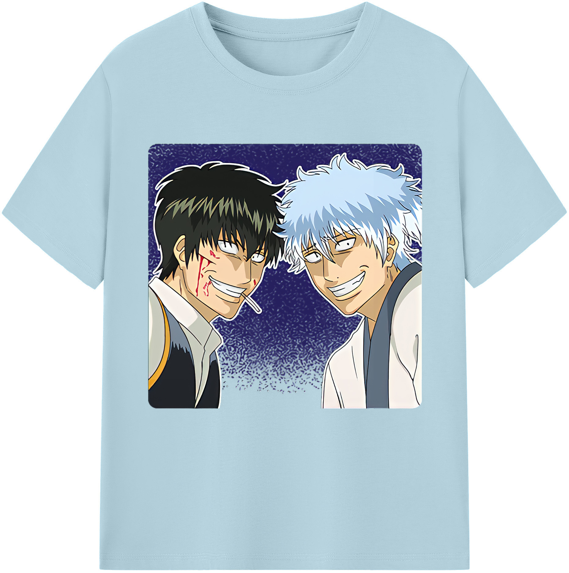 （画像用） ぎんたま 坂田銀時（さかたぎんとき） 神楽 志村新八（しむら しんぱち） GINTAMA Sakata Gintoki Kagura Shimura Shinpachi 綿100％半袖Tシャツ（フロントプリント）
